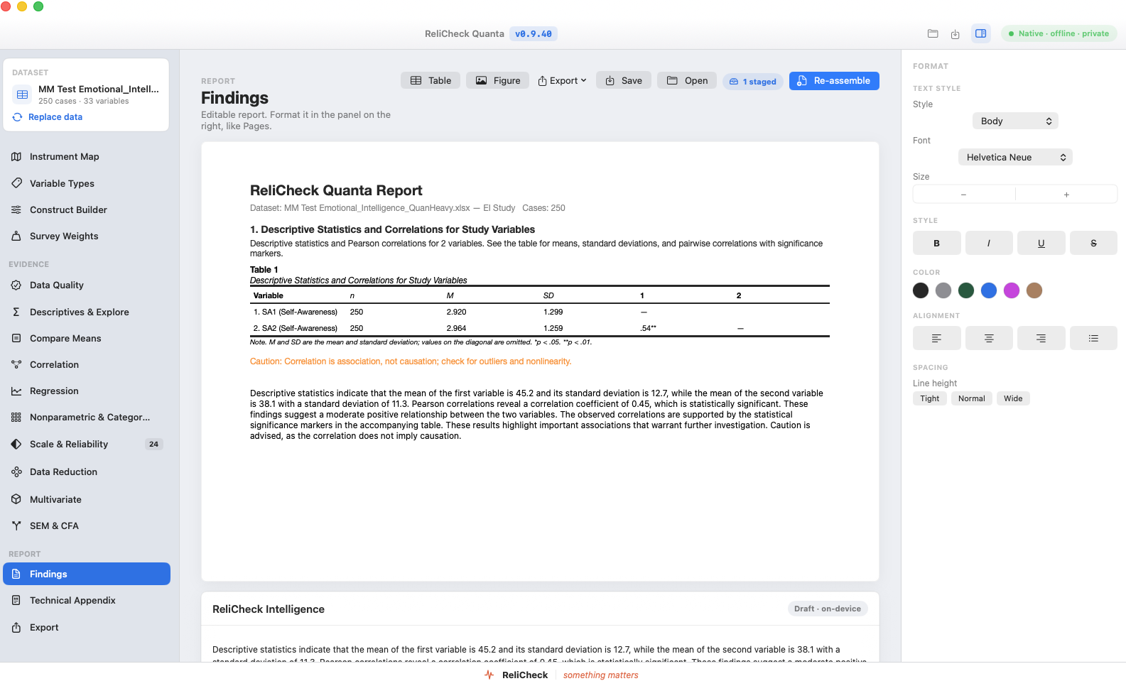 APA report builder
